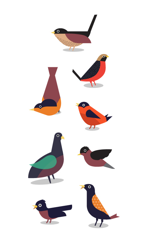 Chalet Birds Illustration